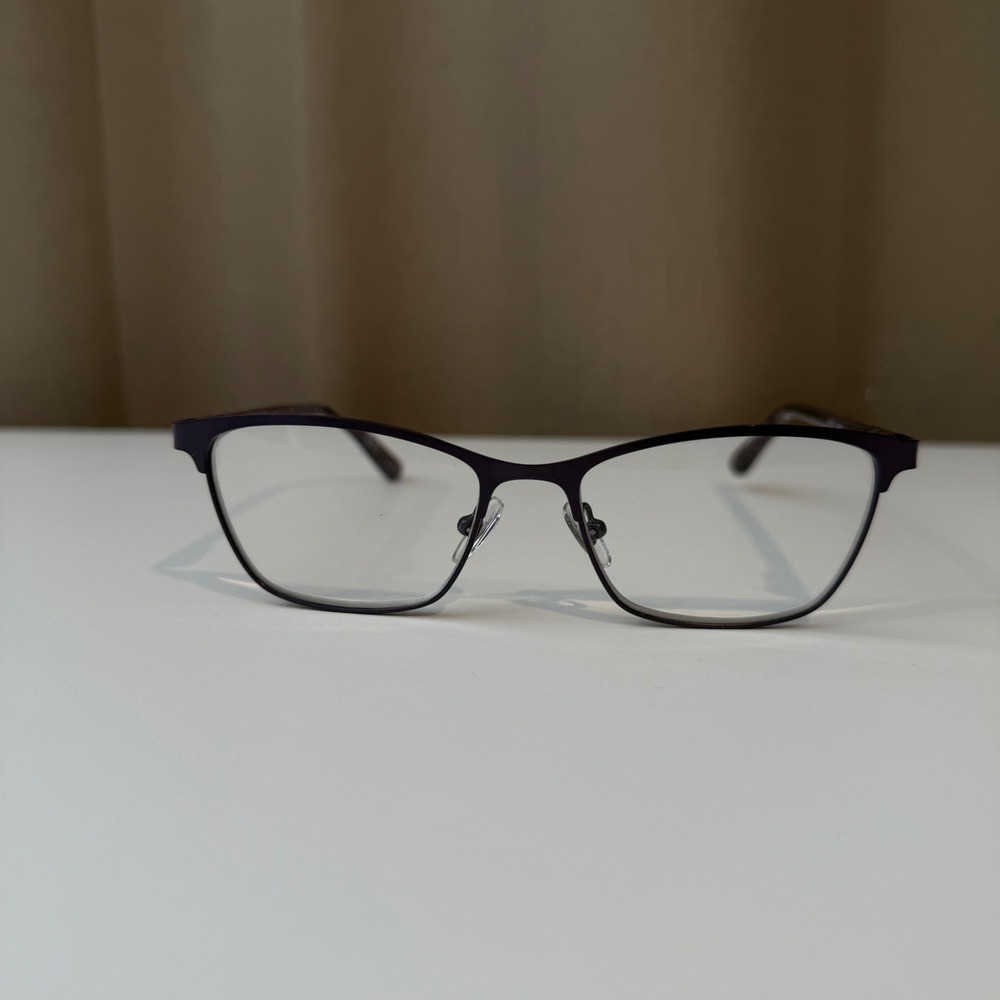 Foster Grant Design Optics Purple Rectangle Cat Eye Reading Glasses +2.00 LO0921